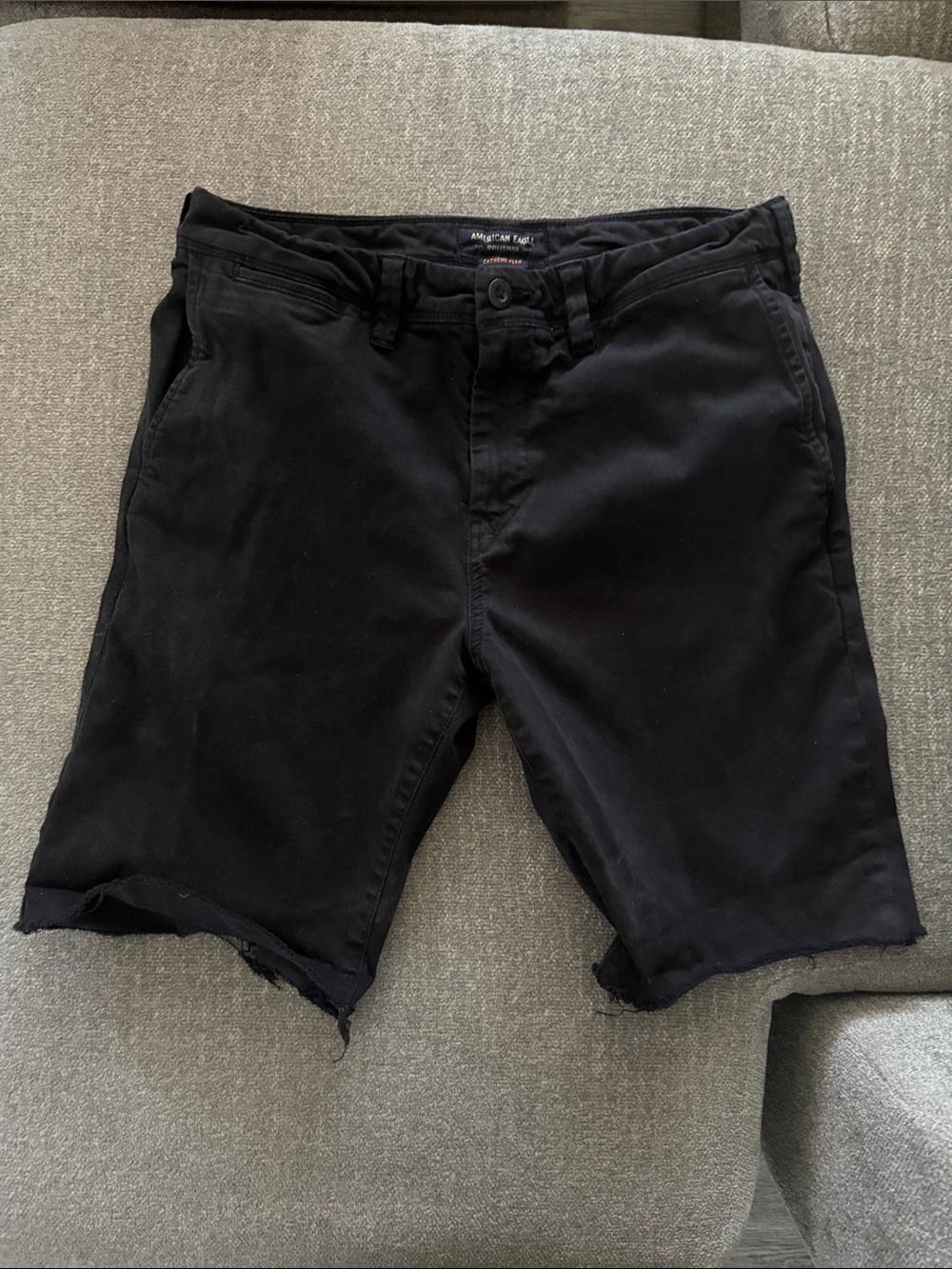 Men's Black Casual Cutoff Shorts